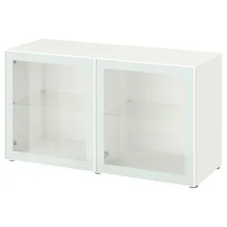 IKEA BESTÅ(194.892.22) сайт, біле/Glassvik біле/прозоре скло