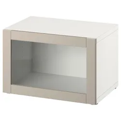 IKEA BESTÅ(494.292.84) шафа з дверима, білий / Сіндвік світло-сіро-беж