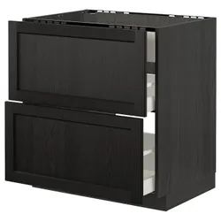 IKEA METOD / MAXIMERA(993.357.25) стояча шафа / витяжка з ящиками, чорний/Lerhyttan чорний тонований