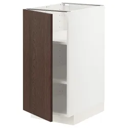 IKEA METOD (394.614.96) шафа ст/пол, білий / Сінарп коричневий