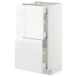 IKEA METOD / MAXIMERA(292.550.53) 2-дверний / 3-місний, білий / Voxtorp глянцевий / білий