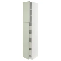 IKEA METOD / MAXIMERA(094.864.55) висока шафа на 2 двері/4 ящика, білий/Stensund світло-зелений