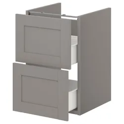 IKEA ENHET(193.210.44) тумба під умивальник з 2 ящиками, сіра/сіра рамка