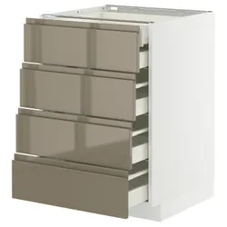 IKEA METOD / MAXIMERA(095.772.81) shast stj 4fr/2n/3śr сіяти, білий/Voxtorp Gloss Dark -brown