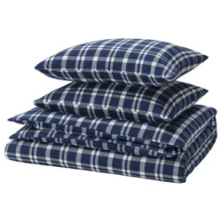 IKEA TORNTUSS(706.177.06) ковдра та 2 подушки, темно -синій/картовий