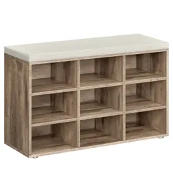 Шафа для взуття із сидінням із 9 кремових полиць