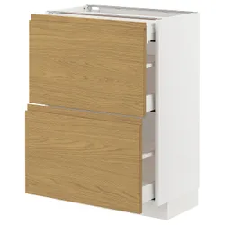 IKEA METOD / MAXIMERA(395.383.06) шафа з підлогою з 2 фасадами/3 ящиками, білий/імітація Воксторпа дуб
