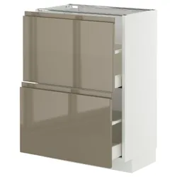 IKEA METOD / MAXIMERA(295.764.88) стояча шафа з 2 ящиками, білий/Voxtorp Gloss Dark -brown