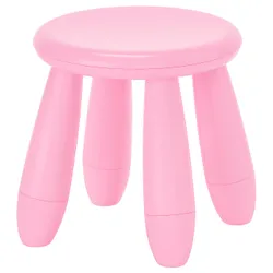 IKEA MAMMUT(605.819.96) дитячий табурет, Зсередини/зовні/рожевий