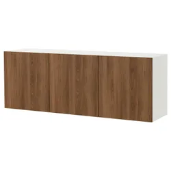 IKEA BESTÅ(796.122.19) Поєднання настінних шаф, Білий/Лаппвікен Волоський горіх