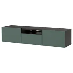 IKEA BESTÅ(796.121.15) Телевізійна шафа, Czarnobrąz/krukmakare темно -сірий -зелений
