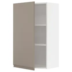 IKEA METOD(394.921.34) навісна шафа з полицями, білий/Upplöv матовий темно-бежевий