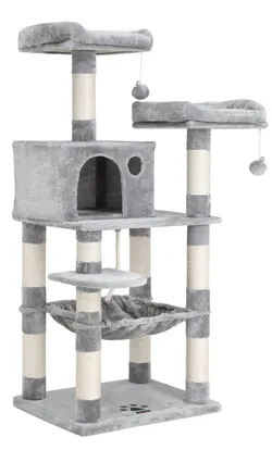 Світло-сіре мальовниче котяче дерево 143 см