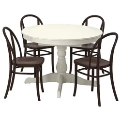 IKEA INGATORP / SKOGSBO(995.150.95) стіл та 4 стільці, білий/темно-коричневий