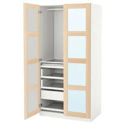 IKEA PAX / BERGSBO(695.011.89) Комбінація гардеробу, Імітація білого/дзеркального пофарбованого дуба