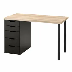 IKEA LAGKAPTEN / ALEX(794.169.68) стіл, Пофарбований дуб у білому/czarnybrąz