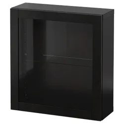 IKEA BESTÅ(094.296.67) комбінування навісних шаф, чорно-коричневий / Sindvik чорно-коричневий прозоре скло