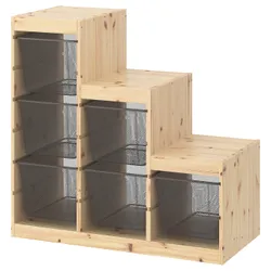IKEA TROFAST (394.779.73) стелаж з контейнерами, світло біла морилка сосна / темно-сірий