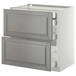 IKEA METOD / MAXIMERA (099.140.17) sz stj 2fr / 2n / wed / w szu, білий / Bodbyn сірий