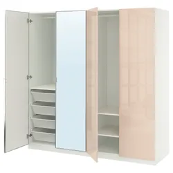 IKEA PAX / FARDAL/ÅHEIM(595.966.92) Комбінація гардеробу, Білий глянс/світло -помаранчеве дзеркало