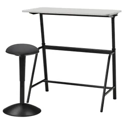 IKEA GLADHÖJDEN / NILSERIK(595.012.22) Стіл + табурет для сидіння/стояння, антрацит/сірий