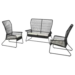 IKEA TALLSKÄR(495.825.01) 4-осовий комплект для сидіння, Зовнішній антрацит/Куддарна Світло -сірий -Грей