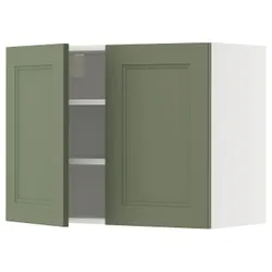 IKEA METOD(195.173.24) настінна шафа з полками/2 двері, Biały/axstad gria -green