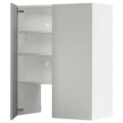 IKEA METOD(695.384.18) шафа з витяжкою та полицею/дверями, білий/Хавсторп світло-сірий