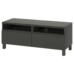 IKEA BESTÅ(595.556.58) Тумба під телевізор із ящиками, темно-сірий/Västerviken/Stubbarp темно-сірий