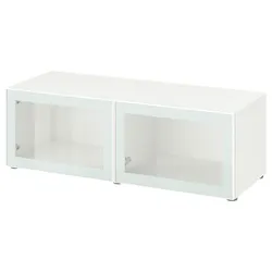 IKEA BESTÅ(794.891.63) сайт, біле/Glassvik біле/прозоре скло