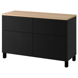 IKEA BESTÅ(294.190.64) поєднання полиці з дверцятами/шухлядами, чорно-бурий / Lappviken / Stubbarp чорно-бурий