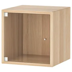IKEA EKET(193.363.71) двері / скляна шафа, білий морений дуб