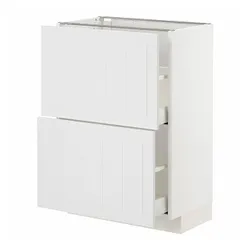 IKEA METOD / MAXIMERA(694.095.10) нижня шафа з 2 ящиками, білий / Stensund білий