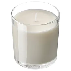 IKEA LOTSFÅGEL(706.083.68) ароматизована свічка в склі, ванільний ніжно-бежевий