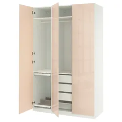 IKEA PAX / FARDAL(395.967.54) Комбінація гардеробу, білий/легкий -orange глос