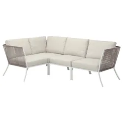IKEA SEGERÖN(396.135.17) Кутовий диван з 3-х осіб, Зовнішній білий/бежевий/frösön/duvholmen бежевий