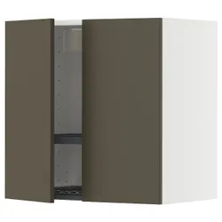 IKEA METOD(295.583.85) навісна шафа з сушаркою/2 дверцята, білий/Хавсторп коричнево-бежевий