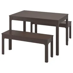 IKEA EKEDALEN / EKEDALEN(494.827.71) стіл і 2 лави, темно-коричневий / темно-коричневий