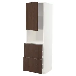 IKEA METOD / MAXIMERA(394.631.55) в мікродверній шафі / 2 шухляди, білий/Сінарп коричневий