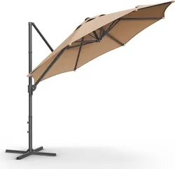 SONGMICS Парасолька від сонця, 300 см, UPF 50+, садова парасолька, обертається на 360°, плавно регулюється кут нахилу, з