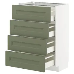 IKEA METOD / MAXIMERA(995.177.73) Вона st 4fr/4szu, Biały/axstad gria -green
