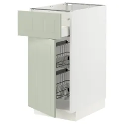 IKEA METOD / MAXIMERA(994.870.59) нижня шафа/кошик для сміття/шухляди/дверцята, білий/Stensund світло-зелений