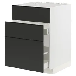 IKEA METOD / MAXIMERA(994.928.00) тумба, раковина + 3 фасади/2 ящики, білий/Upplöv матовий антрацит