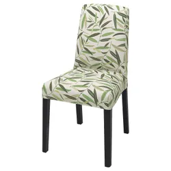 IKEA BERGMUND(893.880.93) стілець, чорний / Fågelfors різнокольоровий