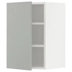 IKEA METOD(695.381.64) настінна шафа з полицями, білий/Хавсторп світло-сірий