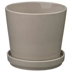 IKEA KLOTLÖNN(505.840.09) горщик з підставкою, Зсередини/зовні/сірий/бежевий
