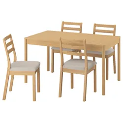 IKEA TONSTAD / TONSTAD(995.967.13) Стіл та 4 стільці, іміту. Дуб/іміц. легка бежева фридтуна