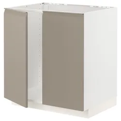 IKEA METOD(794.923.68) шафа під раковину/2 двері, білий/Upplöv матовий темно-бежевий