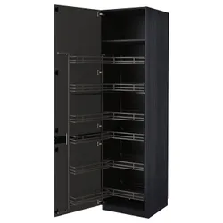 IKEA METOD(694.954.52) висока шафа з висувною коморою, чорний/Upplöv матовий антрацит