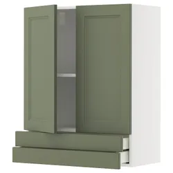 IKEA METOD / MAXIMERA(095.178.81) SZA śC 2 двері/2 кораблі, Biały/axstad gria -green